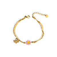 Bracelet pour femme en acier inoxydable 316L plaqué or, cœur bohème élégant minimaliste unique, résistant à la corrosion, imperméable, hypoallergénique