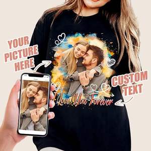 JIX & JOKY-T-shirt personnalisé pour petite amie, t-shirt décontracté avec lettres, tricoté pour la Saint-Valentin et l'anniversaire - Product Image 2