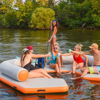 Grande plateforme flottante gonflable pour la baignade, les fêtes au lac et les activités aquatiques en famille
