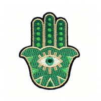 Patch brodé Main de Hamsa et Œil protecteur, Applique amulette porte-bonheur bohème pour veste, chapeau, sac à dos, vêtements ethniques spirituels