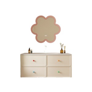 Modern cosmetic bathroom cabinet combination ceramic integrated basin washbasin cream bathroom washbasin - Product Image 5