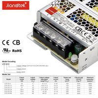 Jiangtek LPS-50 50W 12V 24V Fuente de Alimentación Conmutada Regulada Industrial Ultra Delgada de 30mm con Carcasa Metálica para Tiras LED AC DC