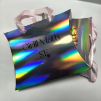Boîte à perruque personnalisée avec logo, boîte cadeau holographique pour emballage de cheveux avec foulard