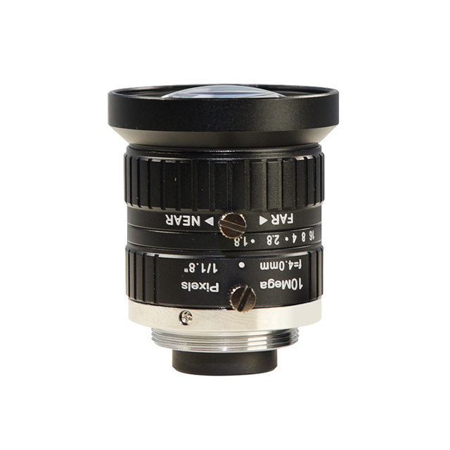 10MP Low Distortion Manual Focus and Adjustable Aperture 4mm Length C Mount Lens for Industrial Camera