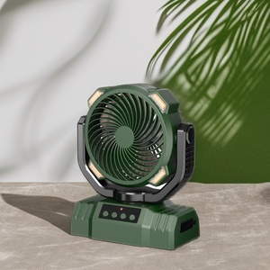 Ventilateur portable rechargeable USB 10000 mAh avec éclairage LED et télécommande pour camping extérieur et voitures – Nouveauté ! - Product Image 1