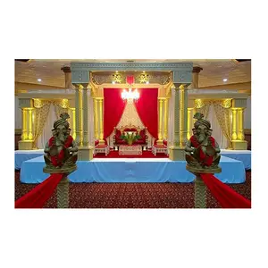 Einzigartige dreipolige Hochzeits faser Mandap Texas Wunderschöne dreifache Säule Hochzeit Mandap Klassische dreipolige quadratische Hochzeit Mandap