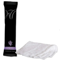 Serviette rafraîchissante en microfibre personnalisable 20*20cm, emballée individuellement, lingettes humides pour hôtel, table de restaurant, café et avion