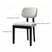 Chaise de salle à manger moderne capitonnée, confortable et résistante, idéale pour les petits espaces, salon, maison ou hôtel