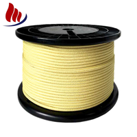 Corde carrée tressée en aramide résistante aux coupures, 100 % fibre de para-aramide, ignifuge, résistante aux produits chimiques et aux radiations, bobine jaune