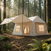 Tente de camping gonflable pour 4 à 6 personnes, grande, simple couche, en Oxford PVC résistant aux UV, trois saisons, imperméable, installation rapide, portable