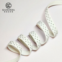 Bande élastique en nylon avec motif à pois argentés, bande élastique jacquard personnalisée pour bretelles de soutien-gorge, accessoires vestimentaires, projets de bricolage