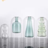 Vente directe d'usine vase en verre soufflé à la main en forme de gourde à haute teneur en borosilicate
