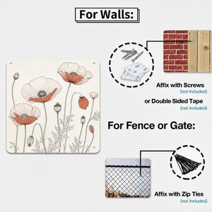Quadro in Alluminio Fine Line <span class=keywords><strong>Poppy</strong></span>, Decorazione Murale in Metallo, Stampa Artistica in Alluminio, Quadrato 20 cm - Product Image 6