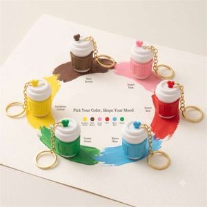 Porte-clés anti-stress imprimé en 3D en forme de tasse à café cœur, jouet sensoriel mignon en PLA écologique, à pression, pour cadeau - Product Image 2