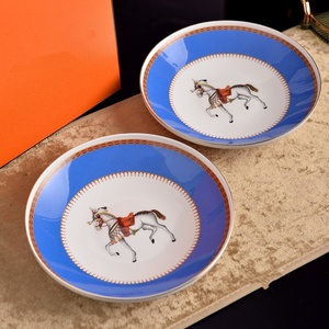 Assiettes de créateur, ensembles de 2 pièces, vaisselle en porcelaine fine, assiette creuse de 8 pouces, motif forêt tropicale Steed - Product Image 2
