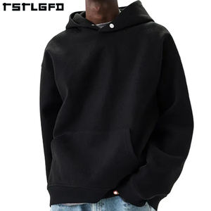 Pull-over à capuche unisexe écologique à logo personnalisé Sweat-shirt d'hiver baggy de qualité en éponge française surdimensionné poids lourd brodé - Product Image 4