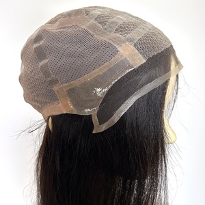 Parrucche Mediche Antiscivolo <span class=keywords><strong>per</strong></span> Alopecia in <span class=keywords><strong>Capelli</strong></span> Umani Vergini Cinesi Remy con Cuticola Intatta, Completamente Annodate a Mano, Senza Colla, con Silicone - Product Image 2