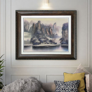 Hecho a mano Original Zhangjiajie <span class=keywords><strong>Avatar</strong></span> invierno río <span class=keywords><strong>paisaje</strong></span> arenisca pintura nevado pared arte lienzo decoración del hogar ornamento ilustraciones - Product Image 4