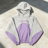 Sweat à capuche zippé personnalisé avec logo imprimé DTG, style streetwear vintage, patchwork, effet délavé, grammage lourd