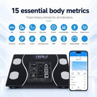 Balance numérique intelligente Conridel 180 kg avec écran LCD automatique, verre trempé, mesure IMC, compatible application mobile