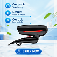Sèche-cheveux compact pliable à moteur DC ionique haute vitesse, protection thermique, en plastique, pour extérieur, à bas prix