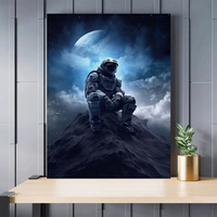 Tuval Boyama Astronot Ay Portresi Lüks Modern Sanat Posterler Baskılar Özel Boyut Duvar Sanatı HD Resim Odası Ev Dekor