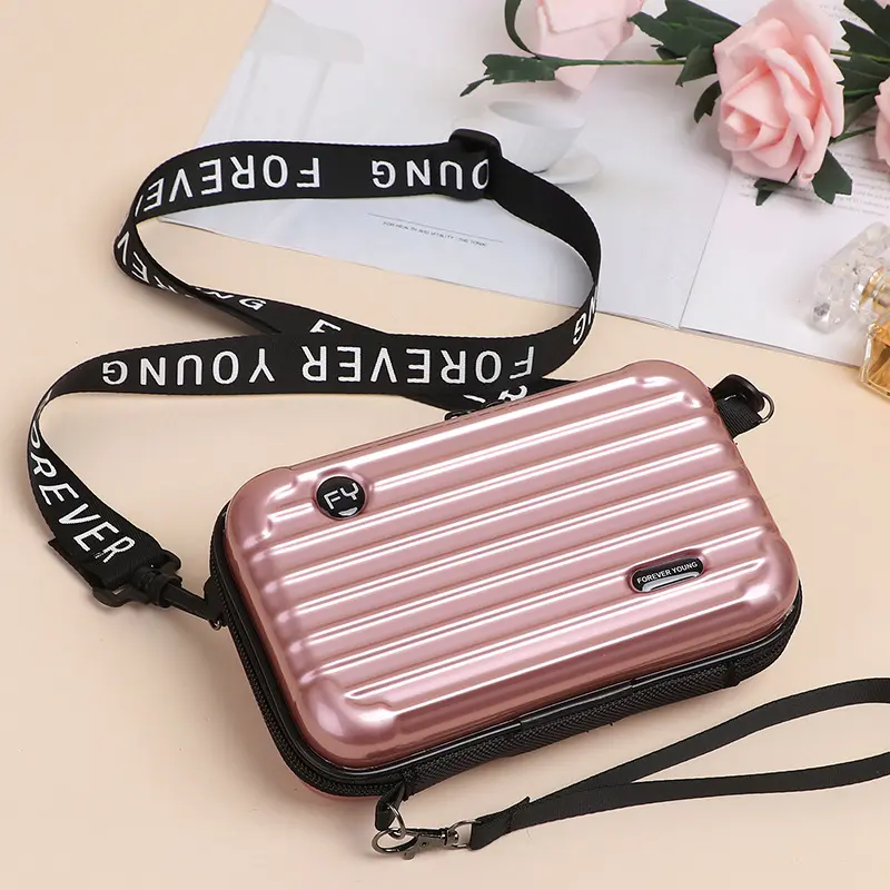 Nouvelle mode Mini valise forme sac à bandoulière Portable bagages maquillage rangement sacs à cosmétiques de luxe