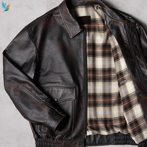 Commercio all'ingrosso invernale Bomber fabbrica all'aperto taglie forti moda stile stile maschio giacche di pelle con Zip Up per gli uomini - Product Image 3