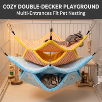 Hamac suspendu double couche chaud pour l'hiver pour Petaurs, Écureuils, Rats de compagnie - Lit-nid en peluche pour petits animaux de compagnie 11" x 11" (28x28cm)