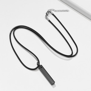 Collar con colgante largo de carburo de tungsteno para hombre Simple Tide, diseño pulido de una palabra con estilo clásico y cadena de cuerda para fiestas - Product Image 6
