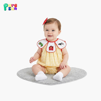 Puresun Fournisseur Personnalisé Col à Applique Motif Pétale 100% Coton Motif Dessin Animé Été Doux pour la Peau Barboteuses Bébé Fille Personnalisées