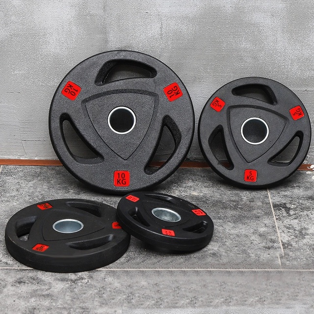 Hand Grip Tri Grip 3 Holes Black Rubber Weight Plate