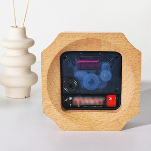 EMAF <span class=keywords><strong>Horloge</strong></span> analogique à quartz en bois, élégante, portable, de bureau, avec affichage à aiguilles, pour décoration de salle de classe et cadeau de mariage - Product Image 3