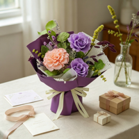 Boîte cadeau de bouquet de fleurs éternelles naturelles préservées faites à la main, longue durée (3-5 ans), pour la Saint-Valentin et la décoration de remise de diplôme
