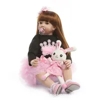 Venta caliente americano y Europa 60cm suave silicona bebé Reborn muñecas con cuerpo de algodón realista muñeca juguetes para bebés para niña