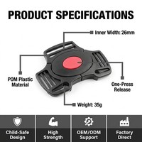 Boucle de sécurité multidirectionnelle en plastique POM pour poussette, siège auto, porte-animaux, largeur intérieure 26 mm, OEM disponible