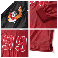 Maillot de football rétro personnalisé à manches longues, col en V, 100% polyester, impression par transfert thermique, unisexe, pour adultes