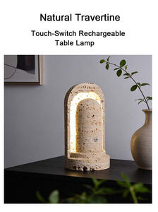 Abat-jour de table LED personnalisé en céramique marbrée multicolore de forme cylindrique, moderne, éco-responsable, directement de l'usine, pour salon - Product Image 5