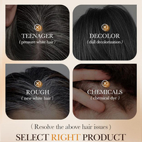 Champú para el Cabello con Color Natural 2 en 1, Tinte y Cuidado Negro, Cubre las Canas, Suave y Duradero, 30ml*10 Sobres