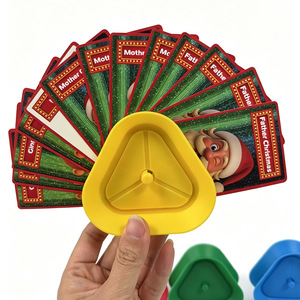 Triangle Card Holder Plastic Poker Game Clamp Yellow One Size For Tabletop Games - Product Image 1