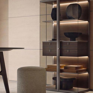 Factory Wholesale Lighted Transparent Aluminum Glass Display Case Home Storage Showcase Airplane Wing <strong>Cabinet</strong> With Drawers - Product Image 5