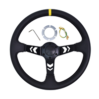 TIYPEOR Volant de course portable en microfibre de 350 mm pour jeux de course, volant universel pour drift