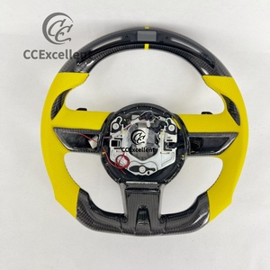 Vente flash exceptionnelle pour <span class=keywords><strong>Camaro</strong></span> SS <span class=keywords><strong>2010</strong></span>-2011 Chevy Volant personnalisé en fibre de carbone avec LED RPM et cuir jaune - Product Image 1