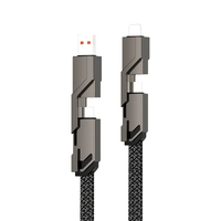 Câble de charge rapide à quatre interfaces Pd 27W 65W pour LOS Iphone 15 16 pour Samsung, câbles rotatifs à 360 degrés en nylon et alliage de zinc DA