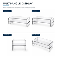 Support d'écran en acrylique transparent personnalisé à double niveau, organiseur de bureau pour ordinateur portable, clavier et fournitures de bureau