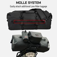 Sac étanche noir 30L, anti-poussière, avec valve et sangles MOLLE pour bagages de moto longue distance