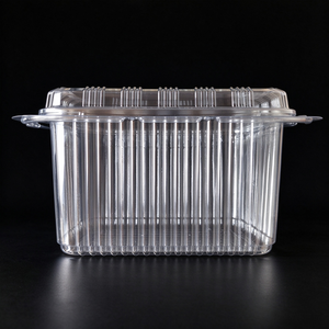 Kotak Buah PET Sekali Pakai Model <span class=keywords><strong>Clamshell</strong></span> dengan Kunci Pengaman untuk Kemasan Makanan Supermarket - Product Image 2