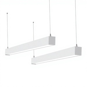 Lámpara Colgante Lineal LED de 70W, 4FT/8FT, Perfil de Aluminio, Iluminación Comercial para Oficina, Techo Interior, con Certificación DLC y UL - Product Image 1