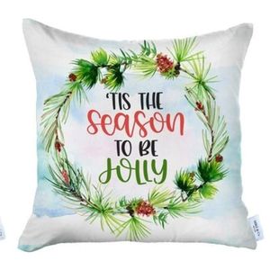 Set di quattro verde albero di natale tessuto gettare cuscino copre HMS cuscini decorativi - Product Image 2