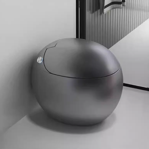 Luxury Silver <strong>Gray</strong> Black Bathroom Sanitary Ware One Piece Intelligent WC <strong>Toilet</strong> Bowl Round S-Trap Automatic Smart <strong>Toilet</strong> - Product Image 1